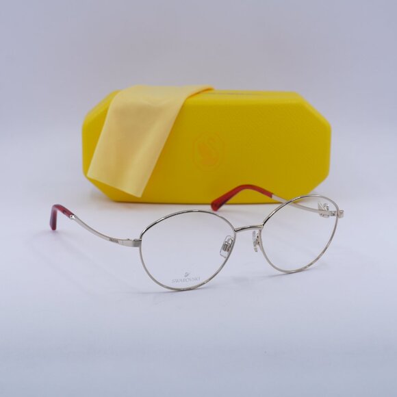 Swarovski SK5347 032 Round Eyeglasses - Pale Gold 55mm - Picture 4 of 10